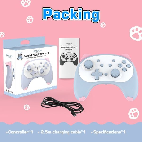  Tay Cầm Chơi Game Mini Cat Wireless Pro Controller Nintendo Switch IINE L415 