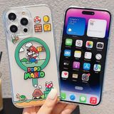  Ốp Điện Thoại iPhone 16 Pro/Pro Max Mario Khung Tròn 