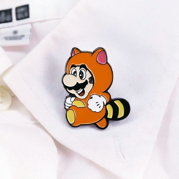 Huy hiệu ghim cài áo hình nhân vật Mario Tanooki Suit