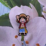  Pin cài áo huy hiệu kim loại hình Luffy One Piece 