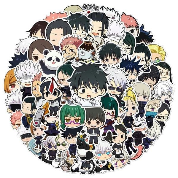  Hình dán sticker Jujutsu Kaisen tổng hợp 50 cái 