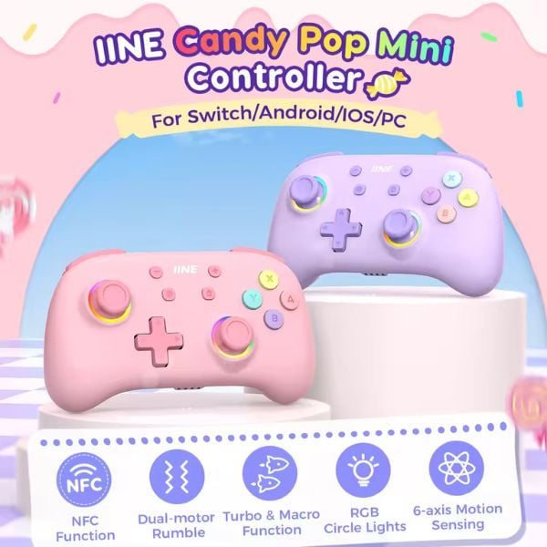 Tay Bấm Game IINE Candy Pop Mini Controller Nintendo Switch Android iOS PC 