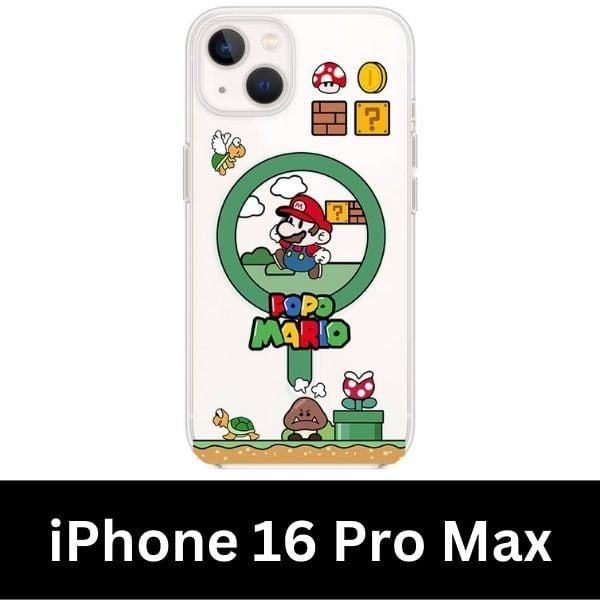  Ốp Điện Thoại iPhone 16 Pro/Pro Max Mario Khung Tròn 