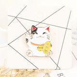  Huy hiệu kim loại Mèo Chiêu Tài 