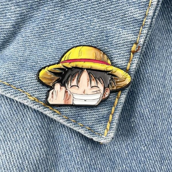  Huy hiệu Pin cài kim loại One Piece Luffy cười 