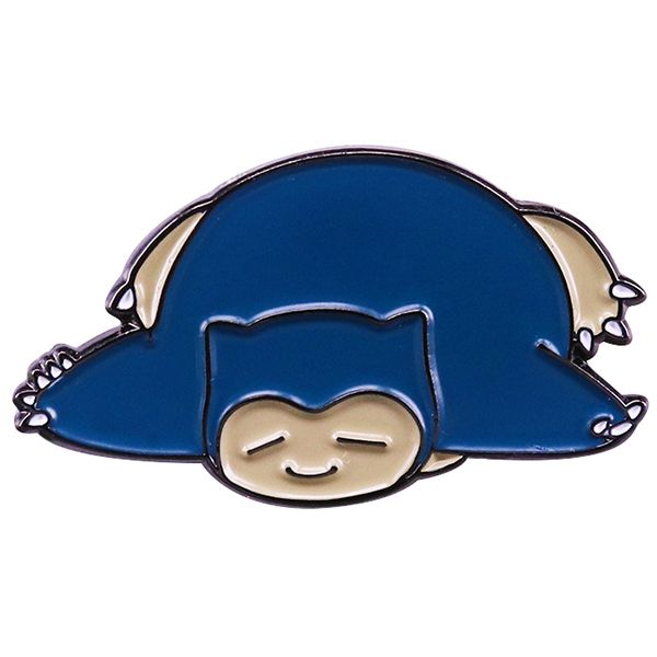  Huy hiệu pin kim loại Pokemon Snorlax nằm xấp 