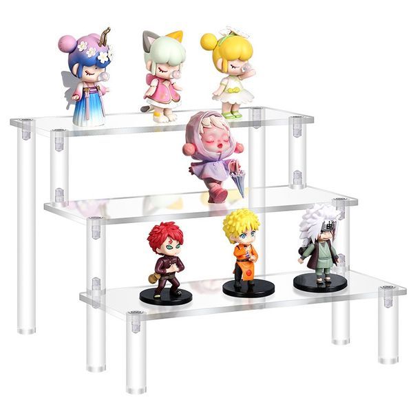  Kệ mica trưng bày mô hình ba tầng trong suốt 