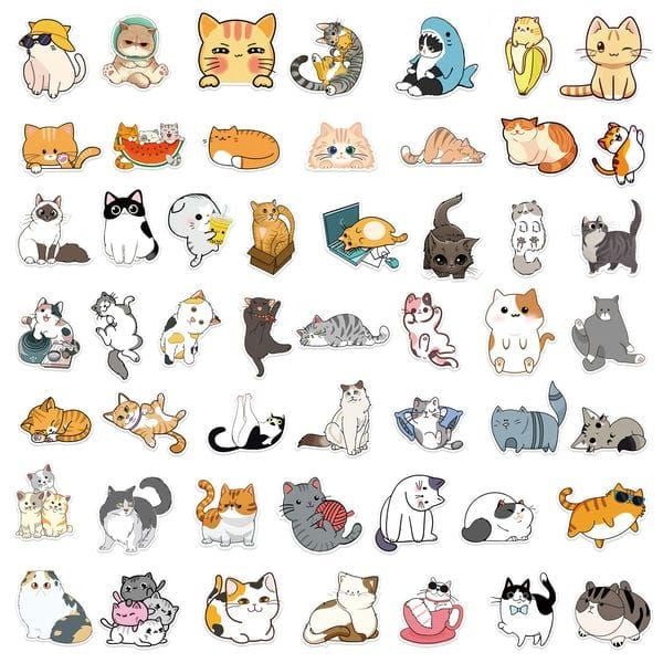  Hình dán sticker những người bạn thú cưng tổng hợp 50 cái Vol 2 
