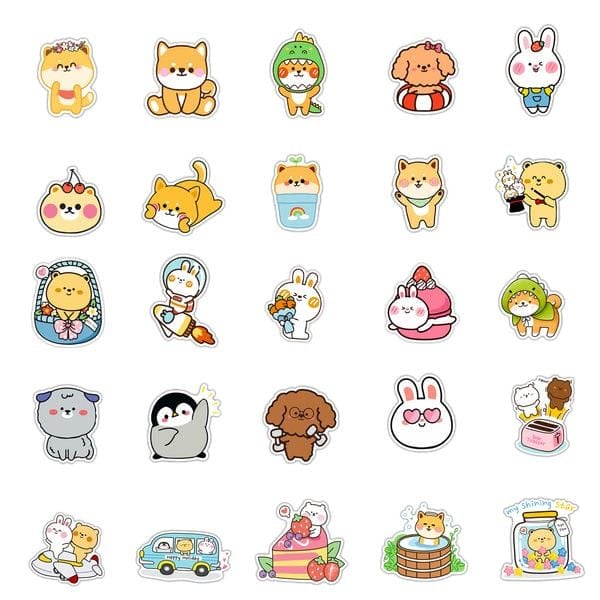  Hình dán sticker những người bạn thú cưng tổng hợp 50 cái Vol 1 