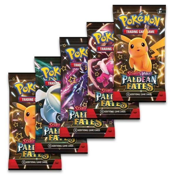  Thẻ bài Pokemon TCG Paldean Fates Tin 5 Pack Shiny Great Tusk ex 