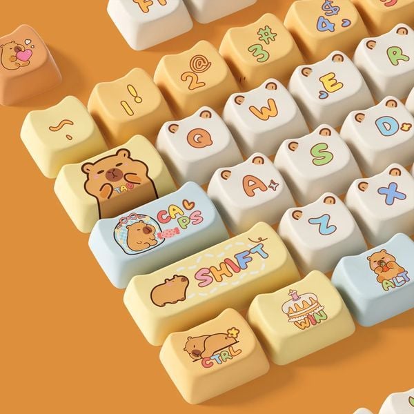 Bộ Keycap bàn phím cơ AKKO Capybara đẹp mắt dễ thương đáng yêu ấn tượng