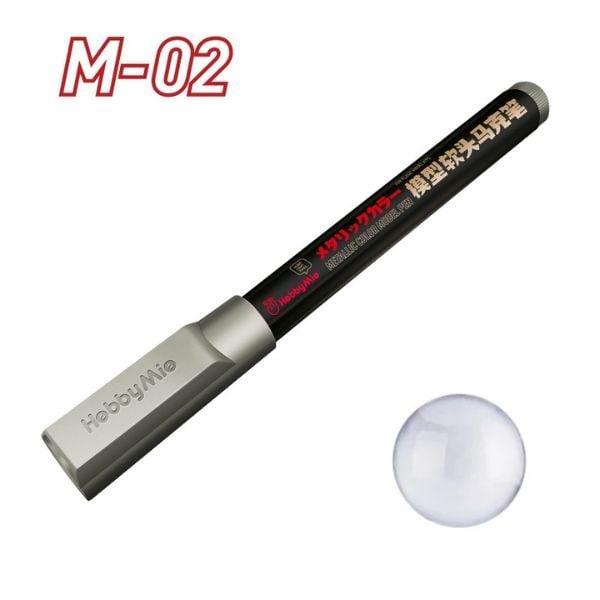  Bút sơn mô hình Water Based Soft Tip Marker Metallic Color Hobby Mio - M02 Silver 