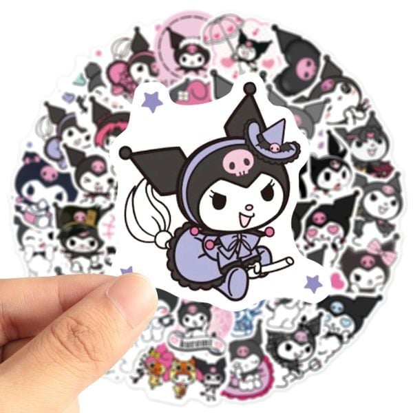  Hình dán sticker Sanrio Kuromi tổng hợp 50 cái 