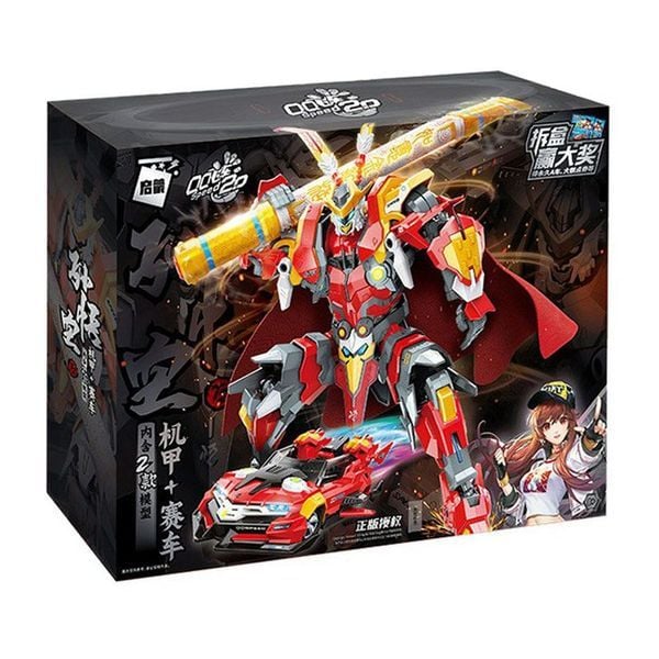 Mô hình lắp ráp robot Tôn Ngộ Không kèm xe đua QQ Speed kích thích sáng tạo cho trẻ em dễ thương chất liệu nhựa an toàn thích hợp trưng bày trang trí