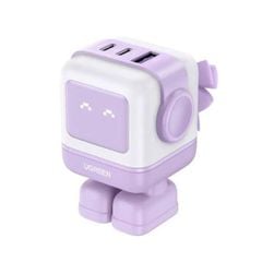 Củ sạc nhanh Nexode RG 65W Robot GaN Mini 3 cổng Type-C x2, Type-A x1 Ugreen CD361 35314 US Purple