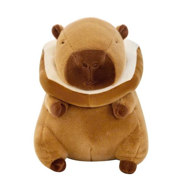 Cảm nhận sự mềm mại và đáng yêu của Capybara mỗi ngày với Gấu bông chuột lang nước Capybara bánh mì 28cm