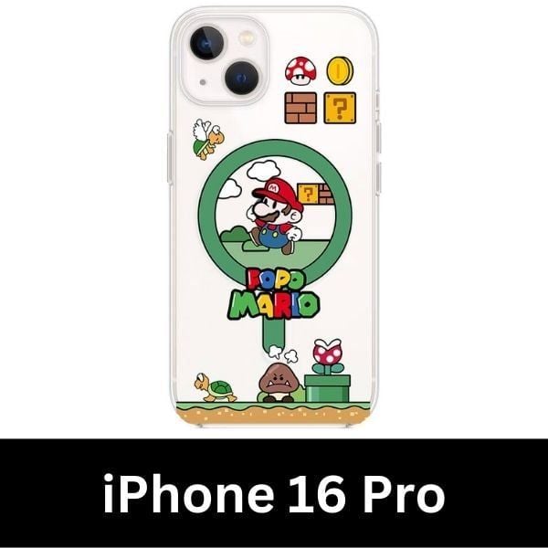  Ốp Điện Thoại iPhone 16 Pro/Pro Max Mario Khung Tròn 