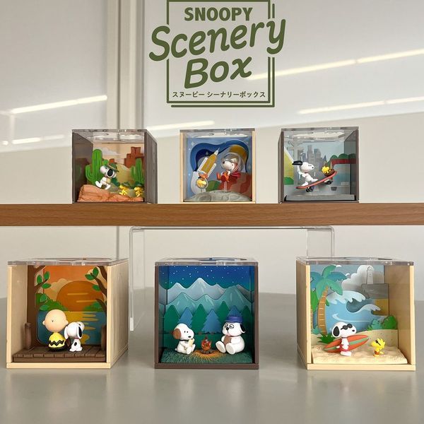  Peanuts Snoopy Scenery Box Blind Box - Mô hình chính hãng Re-Ment 