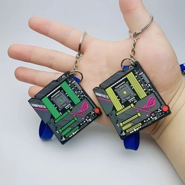  Móc khóa bo mạch PC cao su 3D 