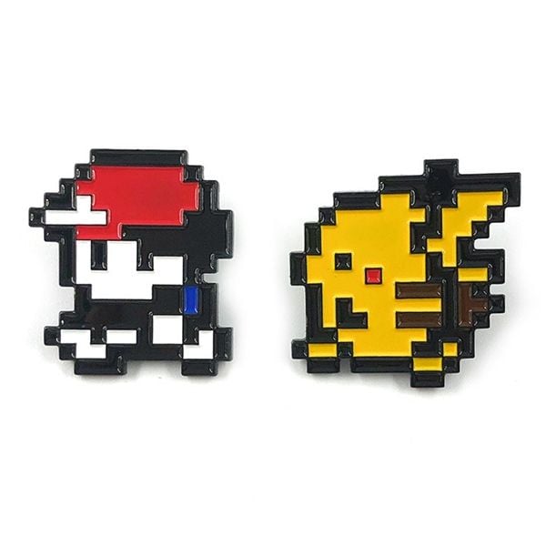 Set huy hiệu cài áSet huy hiệu cài áo Pokemon Trainer & Pikachu Pixelo Pokemon Trainer & Pikachu Pixel