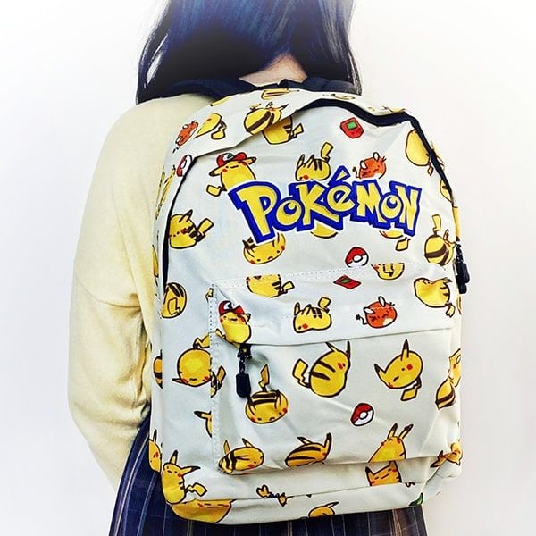 Balo Pokemon Pikachu Chibi tặng kèm Túi đựng bút
