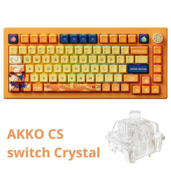  Bàn phím cơ AKKO 5075B Plus Dragon Ball Super – Goku - Multi-modes / RGB / Hotswap / Gasket mount / AKKO CS switch Crystal 