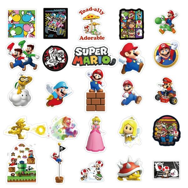  Hình dán Sticker tổng hợp Super Mario Bros 50 cái ngẫu nhiên 