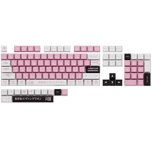  Bộ Keycap XDA PBT bàn phím cơ Evangelion Type-08 White Pink 134 nút 