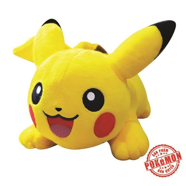 Thú bông Pokemon Pikachu nằm thư giãn 30cm - Đồ chơi Pokemon chính hãng