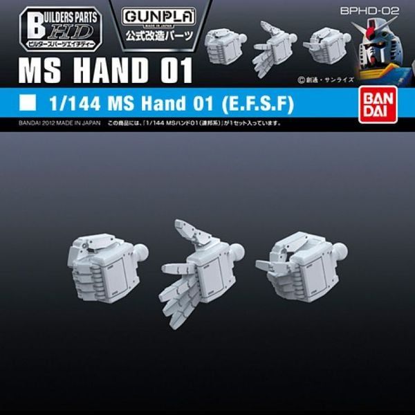 Builders Parts HD 1/144 MS Hand 01 EFSF chính hãng Bandai
