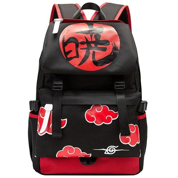 Cặp sách chất lượng tốt đẹp mắt Balo Naruto Akatsuki màu đen đỏ cao cấp đựng laptop máy tính bảng sách vở