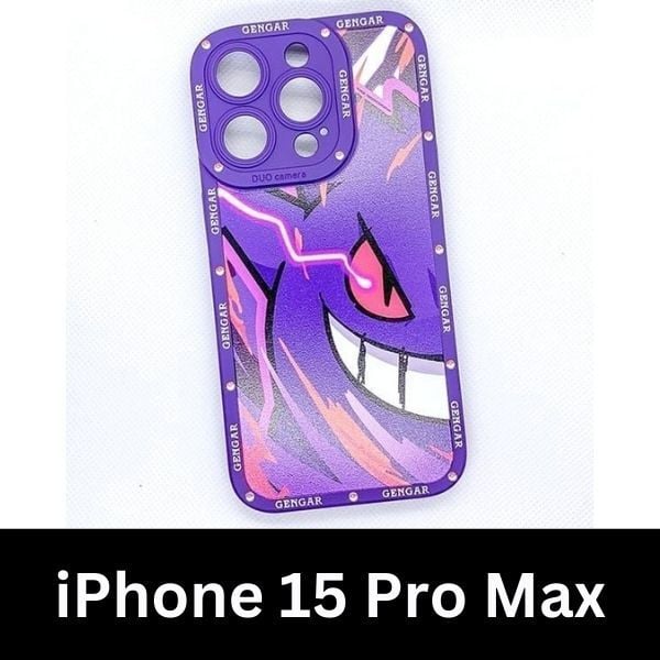  Ốp lưng Pokemon Gengar Face cao cấp cho iPhone 15/Plus/Pro/Pro Max iPhone 16 Pro/Pro Max 