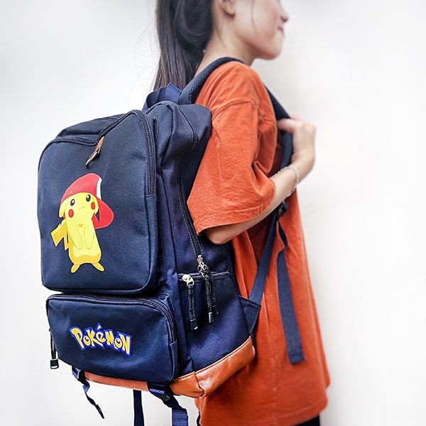  Balo Laptop Pokemon Pikachu đội nón cao cấp 