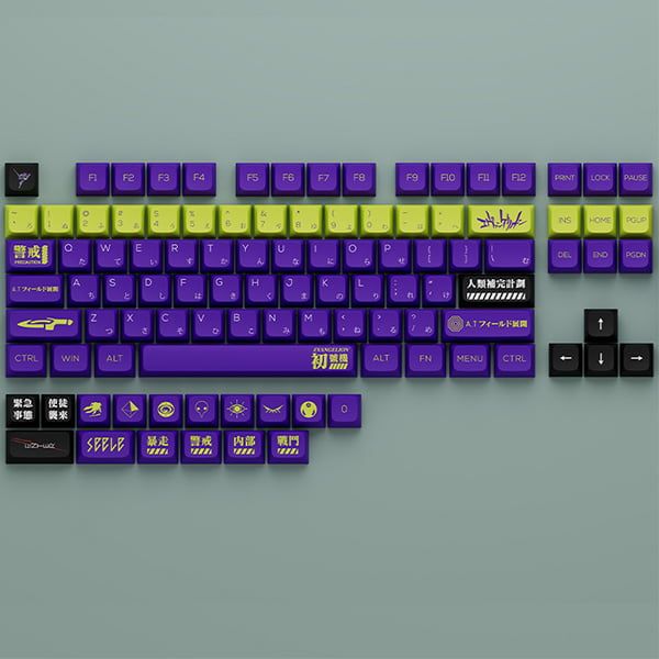  Bộ Keycap XDA PBT bàn phím cơ Evangelion Unit-01 Green Purple 134 nút 