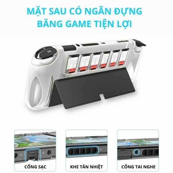  Ốp lưng bảo vệ kiêm đựng băng game cho Nintendo Switch OLED - Crystal Protector Case 