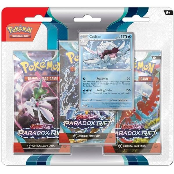  PP50 Pokemon TCG Scarlet & Violet Paradox Rift 3 Booster Packs & Cetitan Promo Card 