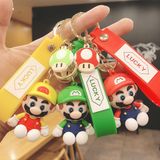  Móc khóa figure cao su hình Mario Luigi Đỏ Xanh 