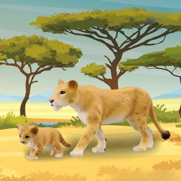  Ania AS-17 Lioness With Children - Sư Tử Cái Và Con 