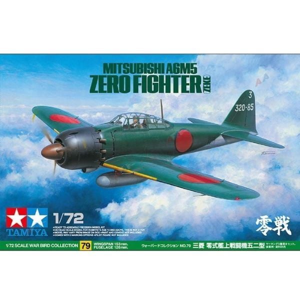 mô hình Mitsubishi A6M5 Zero Fighter Zeke 1/72 Tamiya 60779 chính hãng