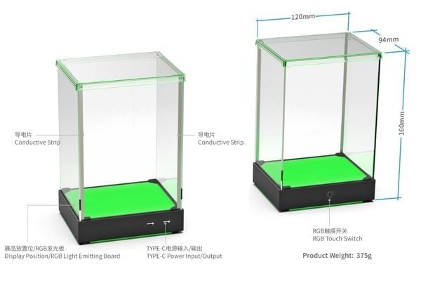  Hộp Trưng Mô Hình Đế LED Vuông DOBE TY-3833 