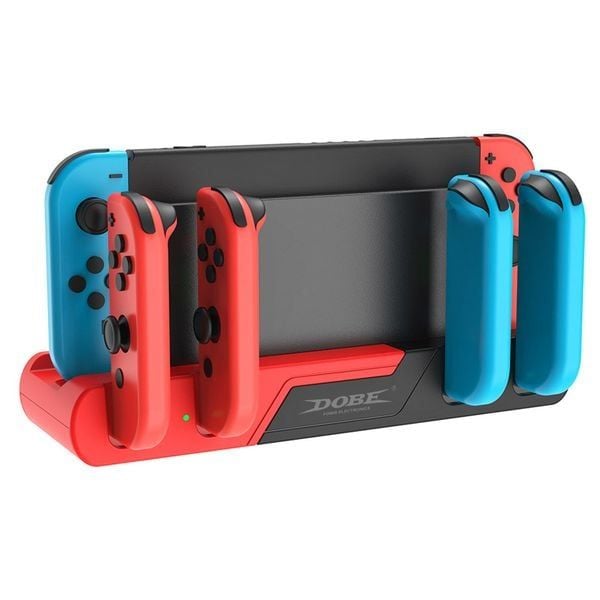  Đế sạc Joy-con 6 trong 1 gắn Dock Nintendo Switch DOBE - Đỏ Đen - TNS-0122 