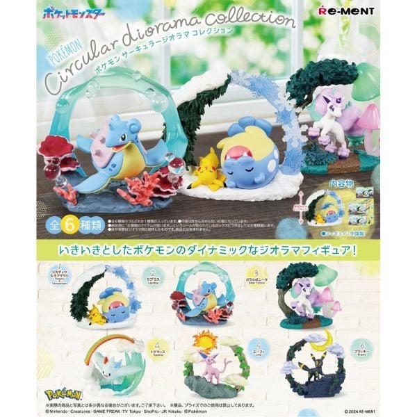 Mô hình Pokemon Circular Diorama Collection Re-Ment Blind Box hộp mù ngãu nhiên đẹp mắt màu sắc dễ thương mua làm quà tặng trang trí trưng bày sưu tầm