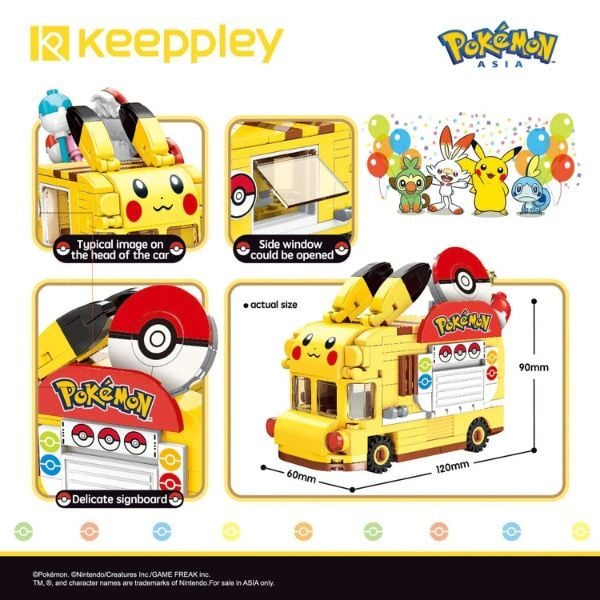  Mô hình Keeppley Pikachu Poke Ball Car K20214 