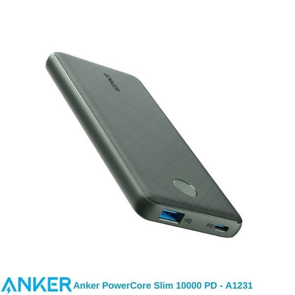  Pin sạc di động Anker PowerCore Slim 10000 PD B2C - UN Midnight Green Iteration - A1231 