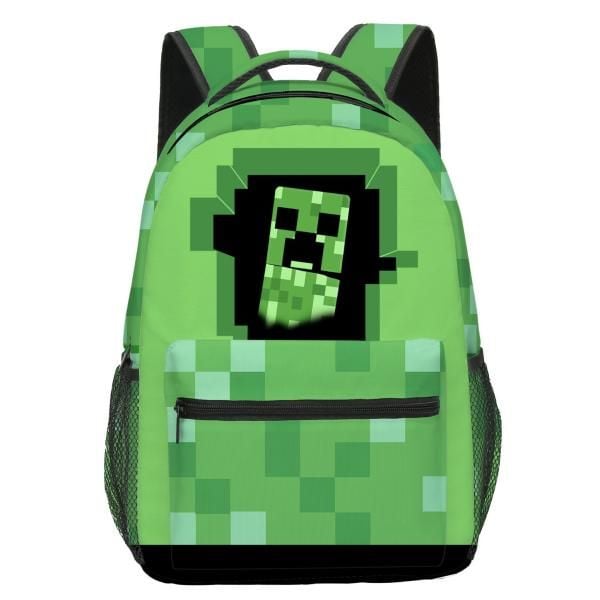 Balo cặp vải đeo lưng Minecraft Creeper phong cách Gaming làm quà tặng bé thích game