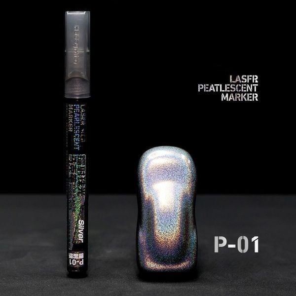 Bút sơn mô hình Oil Based Laser Pearlescent Marker Hobby Mio - P-01 Silver lên màu đẹp mắt chất lượng tốt chính hãng giá rẻ mua custom gundam mô hình nhựa