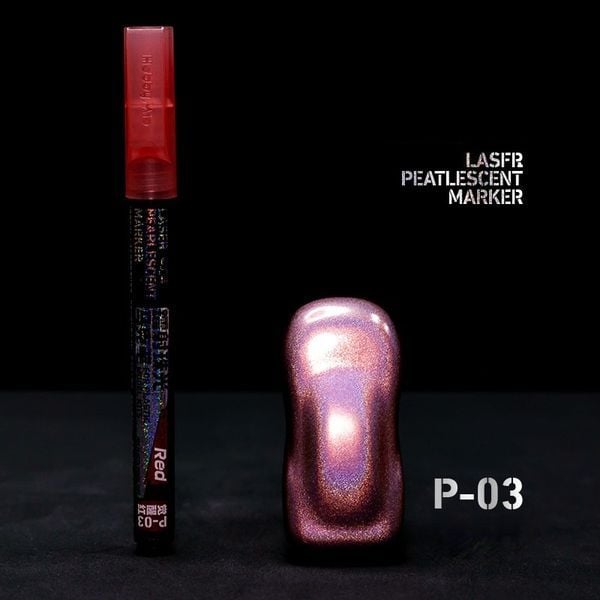 Bút sơn mô hình Oil Based Laser Pearlescent Marker Hobby Mio - P-03 Red lên màu đẹp mắt chất lượng tốt chính hãng giá rẻ mua custom gundam mô hình nhựa