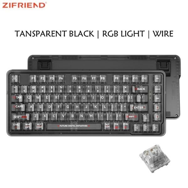  Bàn phím cơ có dây Zifriend ZT82 Black Hot Swap 