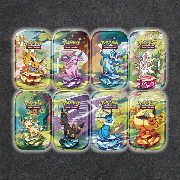 PT113 Pokemon TCG SV8.5 Prismatic Evolutions Mini Tin với thẻ bài độc đáo, nâng cao trải nghiệm chơi TCG