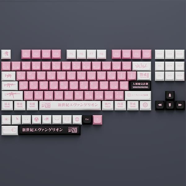  Bộ Keycap XDA PBT bàn phím cơ Evangelion Type-08 White Pink 134 nút 